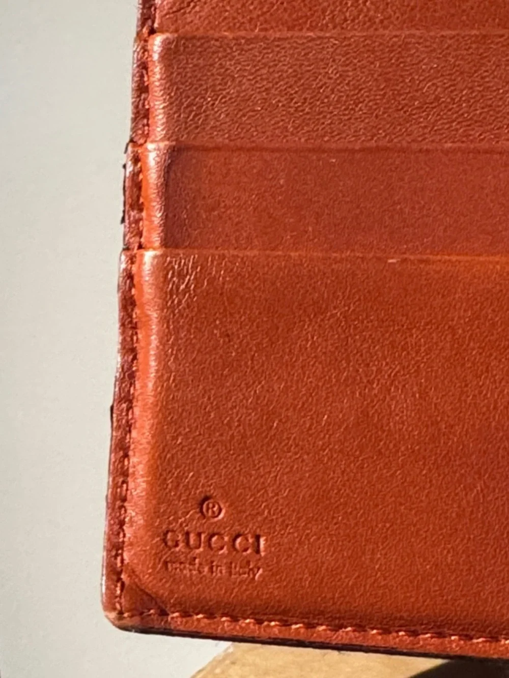Vintage Gucci Brown Embossed Leather Bifold Wallet